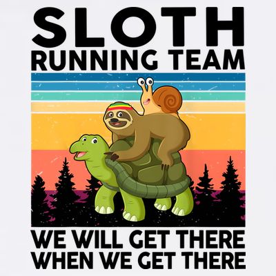 Sloth Running Team Women Men Gift Funny Running T-Shirt