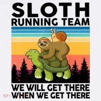 Sloth Running Team Women Men Gift Funny Running T-Shirt