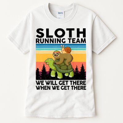 Sloth Running Team Women Men Gift Funny Running Tall T-Shirt