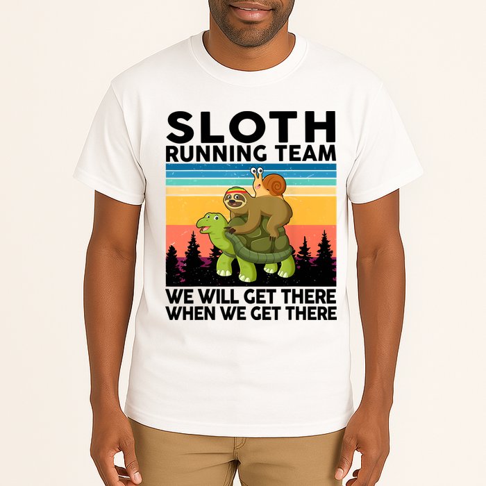 Sloth Running Team Women Men Gift Funny Running Tall T-Shirt
