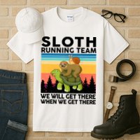 Sloth Running Team Women Men Gift Funny Running Tall T-Shirt