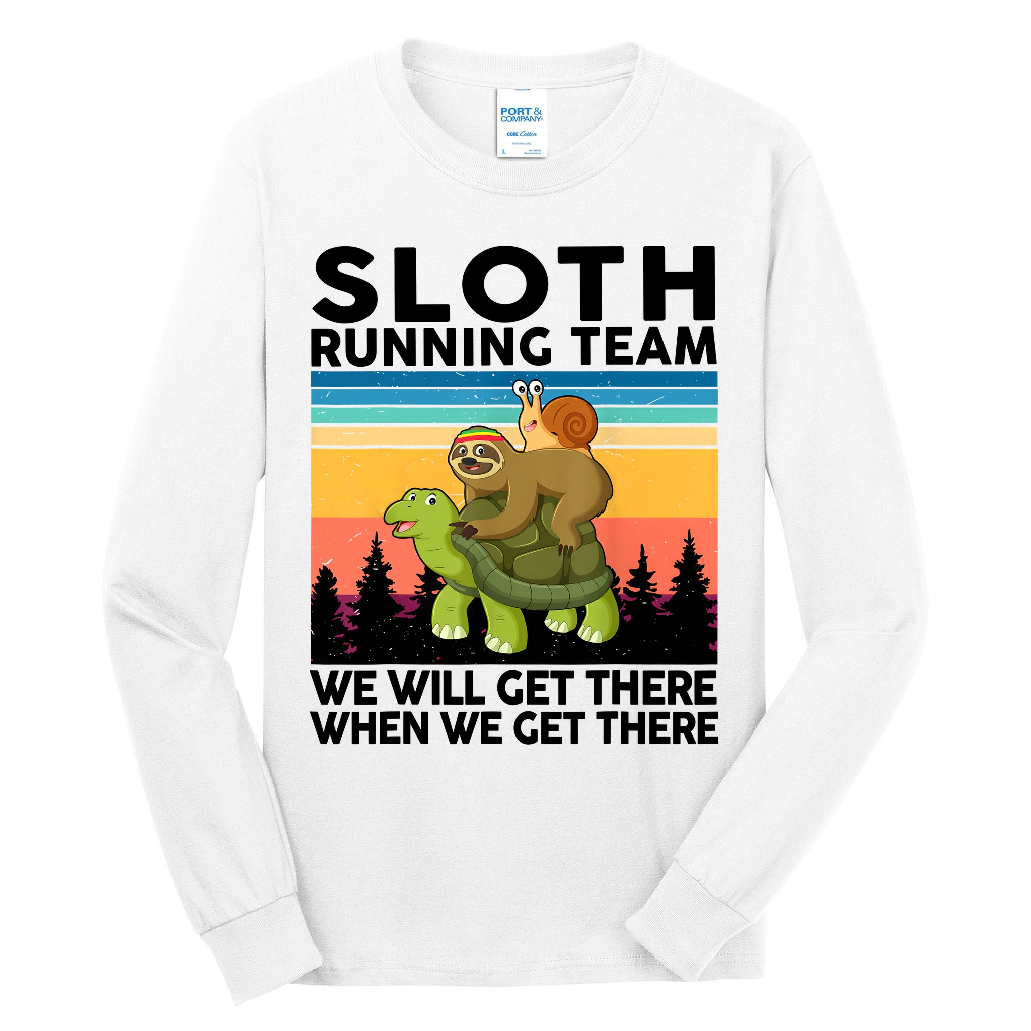 Sloth Running Team Women Men Gift Funny Running Tall Long Sleeve T-Shirt