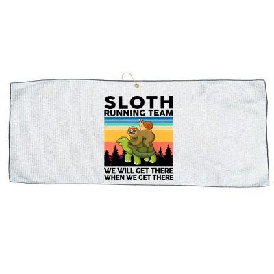 Sloth Running Team Women Men Gift Funny Running Large Microfiber Waffle Golf Towel