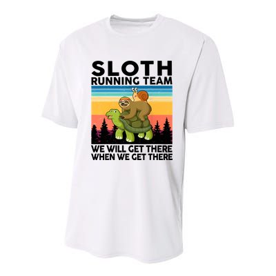 Sloth Running Team Women Men Gift Funny Running Youth Performance Sprint T-Shirt