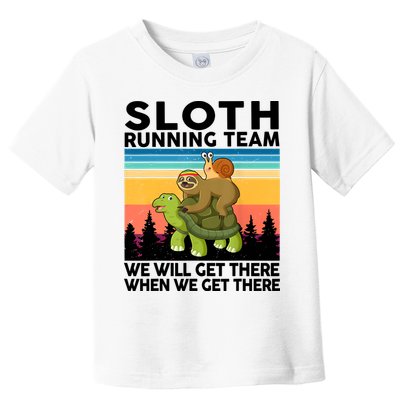Sloth Running Team Women Men Gift Funny Running Toddler T-Shirt