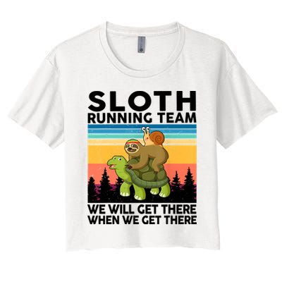 Sloth Running Team Women Men Gift Funny Running Crop Top