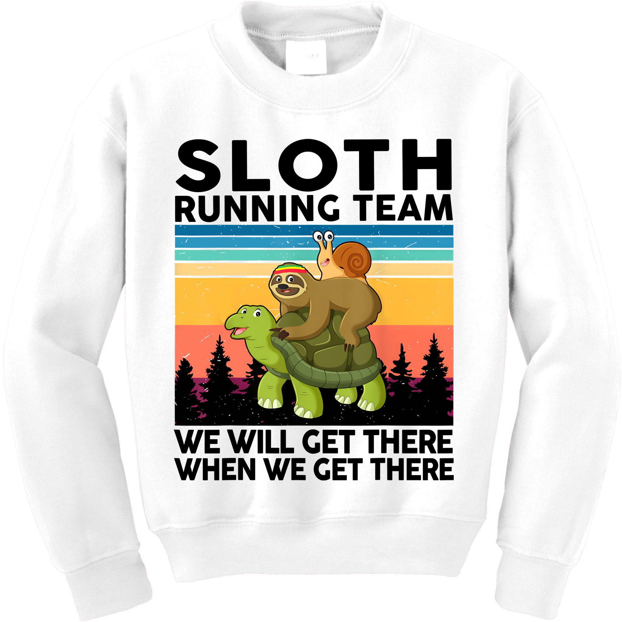 Sloth Running Team Women Men Gift Funny Running Kids Sweatshirt