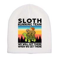 Sloth Running Team Women Men Gift Funny Running Short Acrylic Beanie