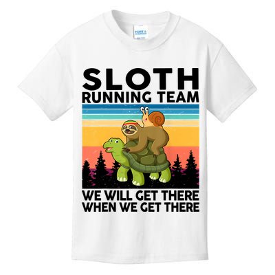 Sloth Running Team Women Men Gift Funny Running Kids T-Shirt