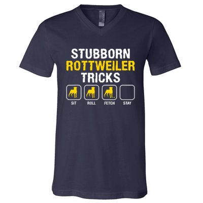 Stubborn Rottweiler Tricks Rottweilers Dog Lover V-Neck T-Shirt