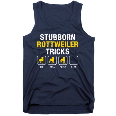 Stubborn Rottweiler Tricks Rottweilers Dog Lover Tank Top