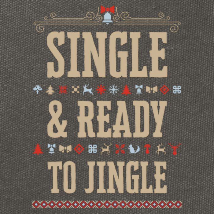 Single & Ready To Jingle Chrismas Cotton Canvas Backpack