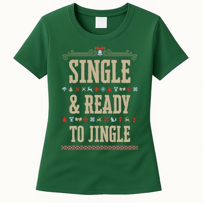Single & Ready To Jingle Chrismas Womens T-Shirt