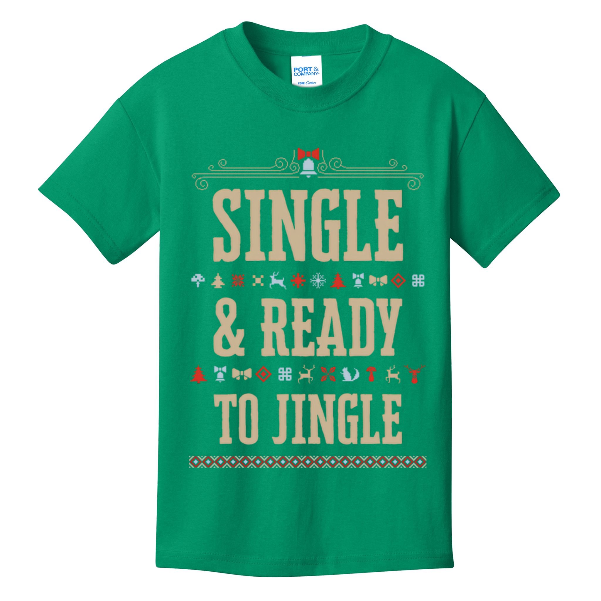 Single & Ready To Jingle Chrismas Kids T-Shirt