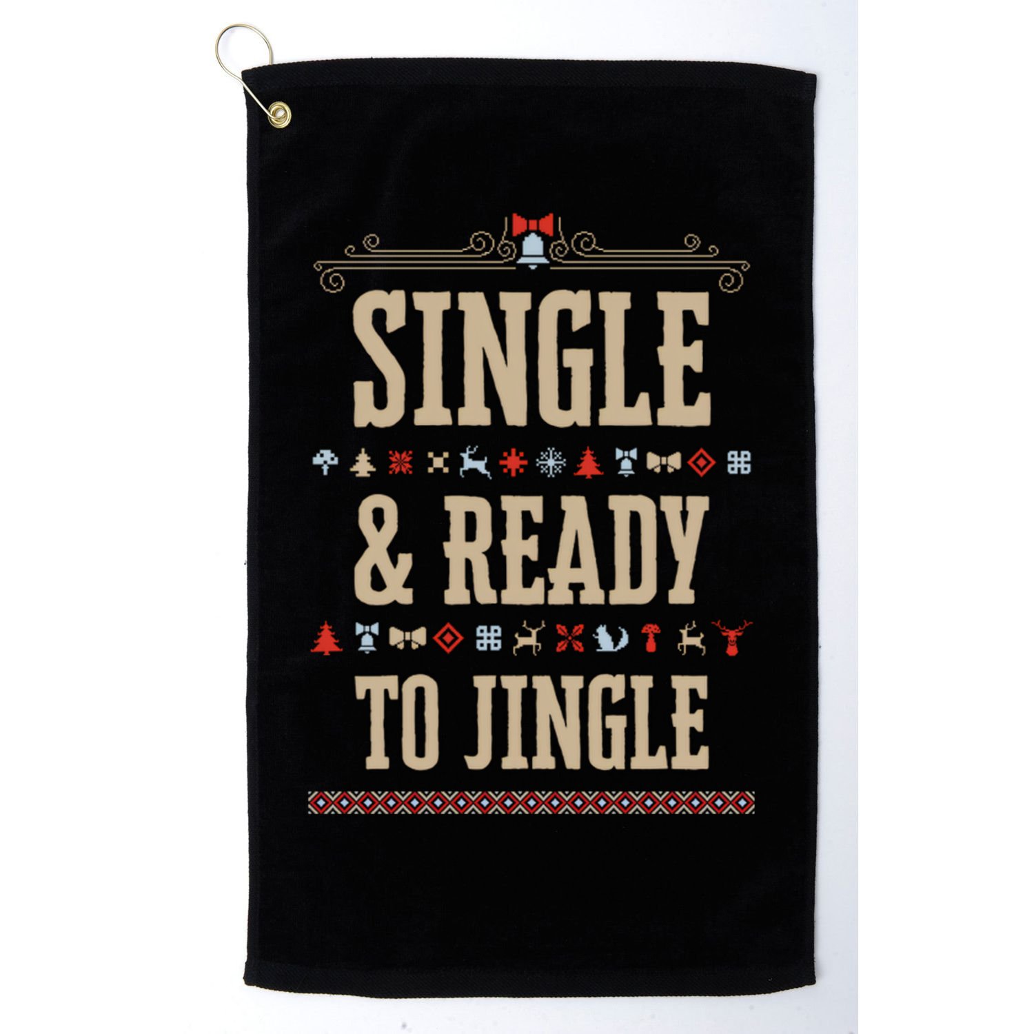 Single & Ready To Jingle Christmas Golf Towel