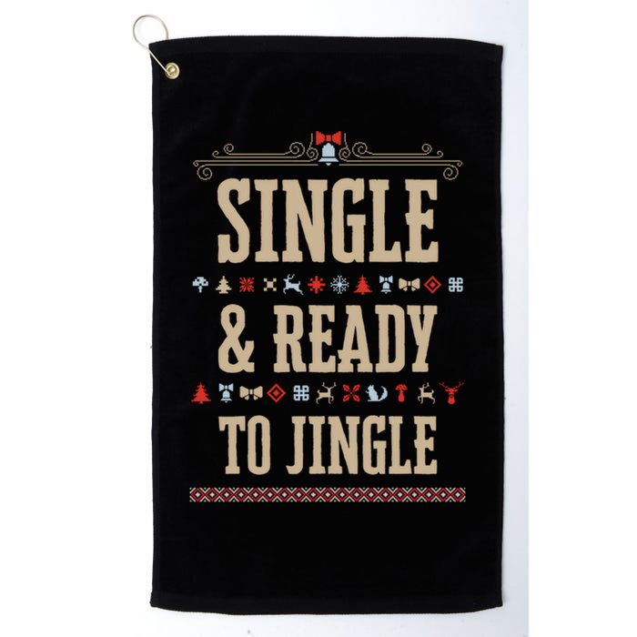Single & Ready To Jingle Christmas Golf Towel