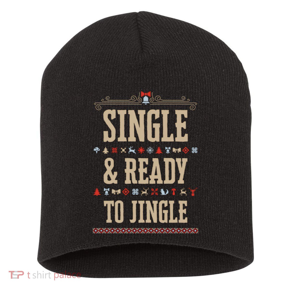 Single & Ready To Jingle Christmas Short Acrylic Beanie