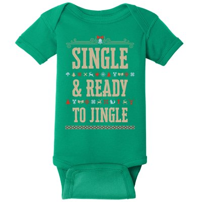 Single & Ready To Jingle Christmas Baby Bodysuit