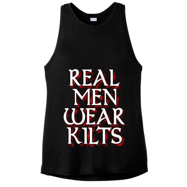 Scottish Red Tartan Plaid Real Wear Kilts Ladies PosiCharge Tri-Blend Wicking Tank