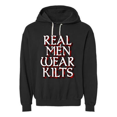 Scottish Red Tartan Plaid Real Wear Kilts Garment-Dyed Fleece Hoodie