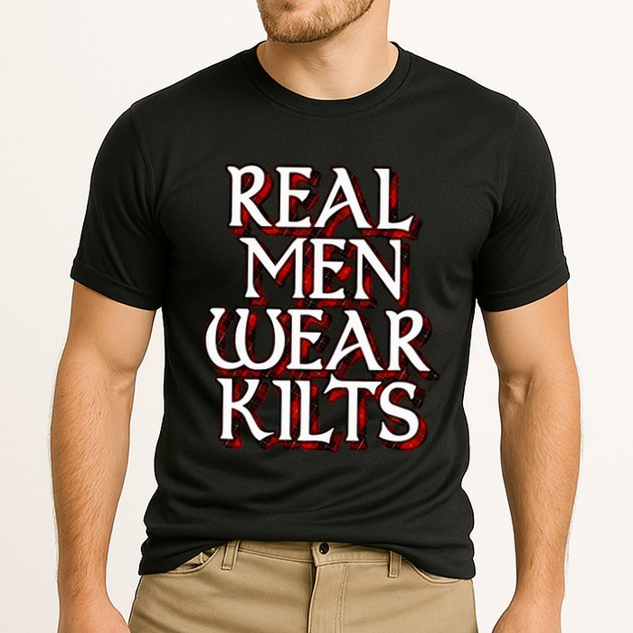 Scottish Red Tartan Plaid Real Wear Kilts Cooling Performance Crew T-Shirt