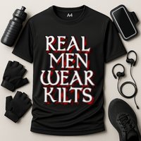 Scottish Red Tartan Plaid Real Wear Kilts Cooling Performance Crew T-Shirt