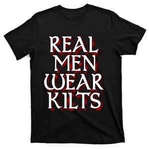 Scottish Red Tartan Plaid Real Wear Kilts T-Shirt