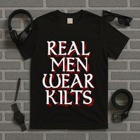 Scottish Red Tartan Plaid Real Wear Kilts T-Shirt