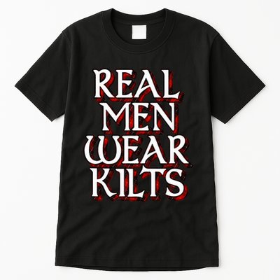 Scottish Red Tartan Plaid Real Wear Kilts Tall T-Shirt