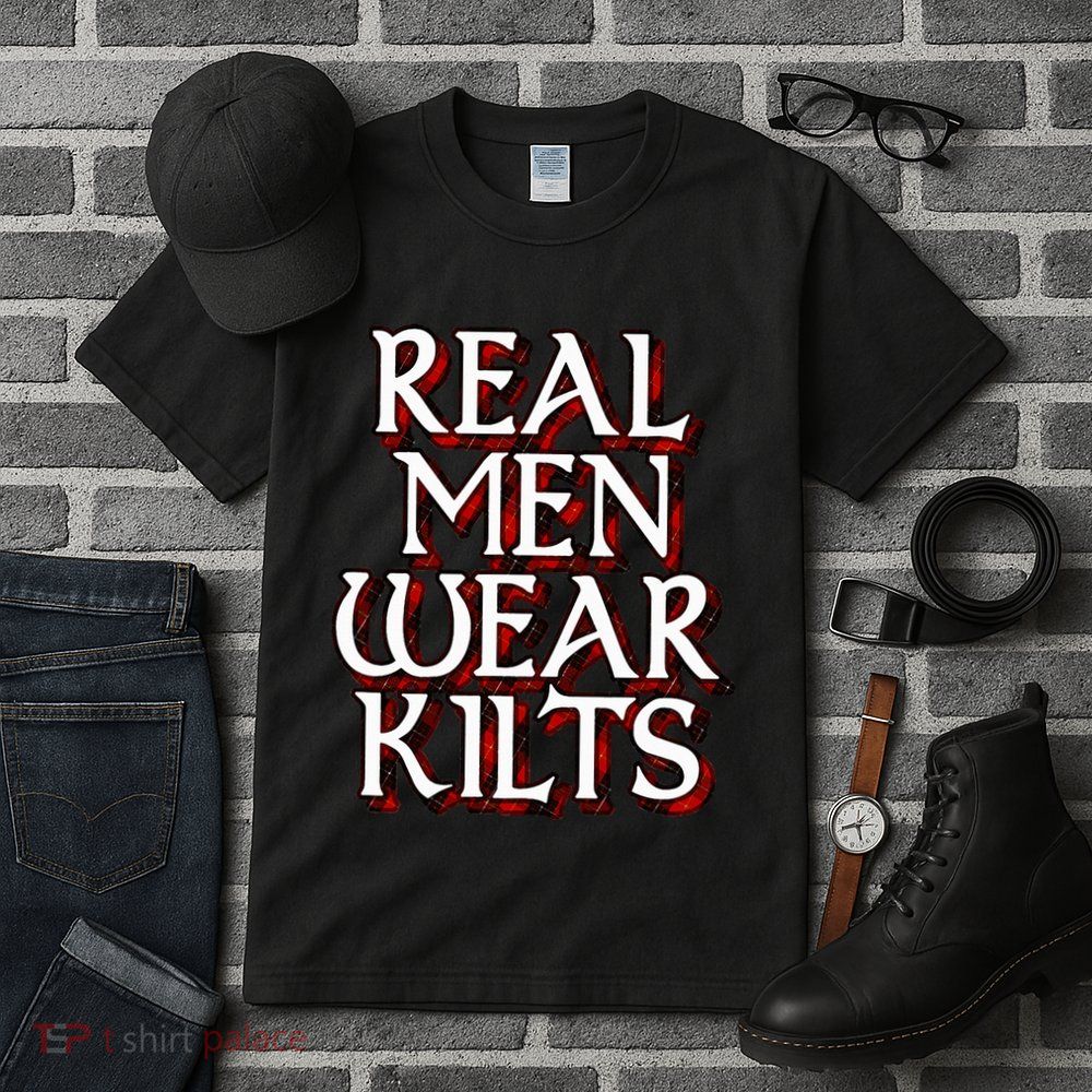 Scottish Red Tartan Plaid Real Wear Kilts Tall T-Shirt
