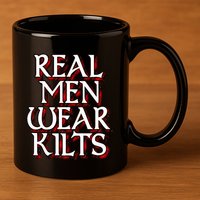 Scottish Red Tartan Plaid Real Wear Kilts 11oz C Handle Ceramic Mug