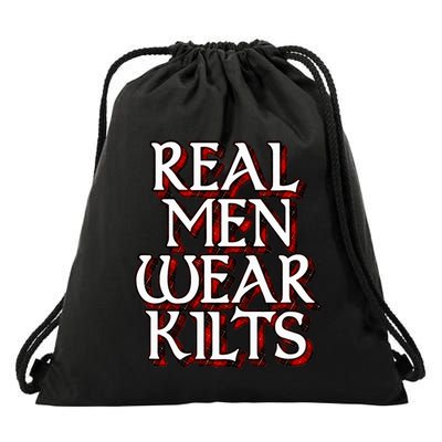 Scottish Red Tartan Plaid Real Wear Kilts Drawstring Bag