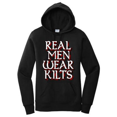Scottish Red Tartan Plaid Real Wear Kilts Women's Pullover Hoodie