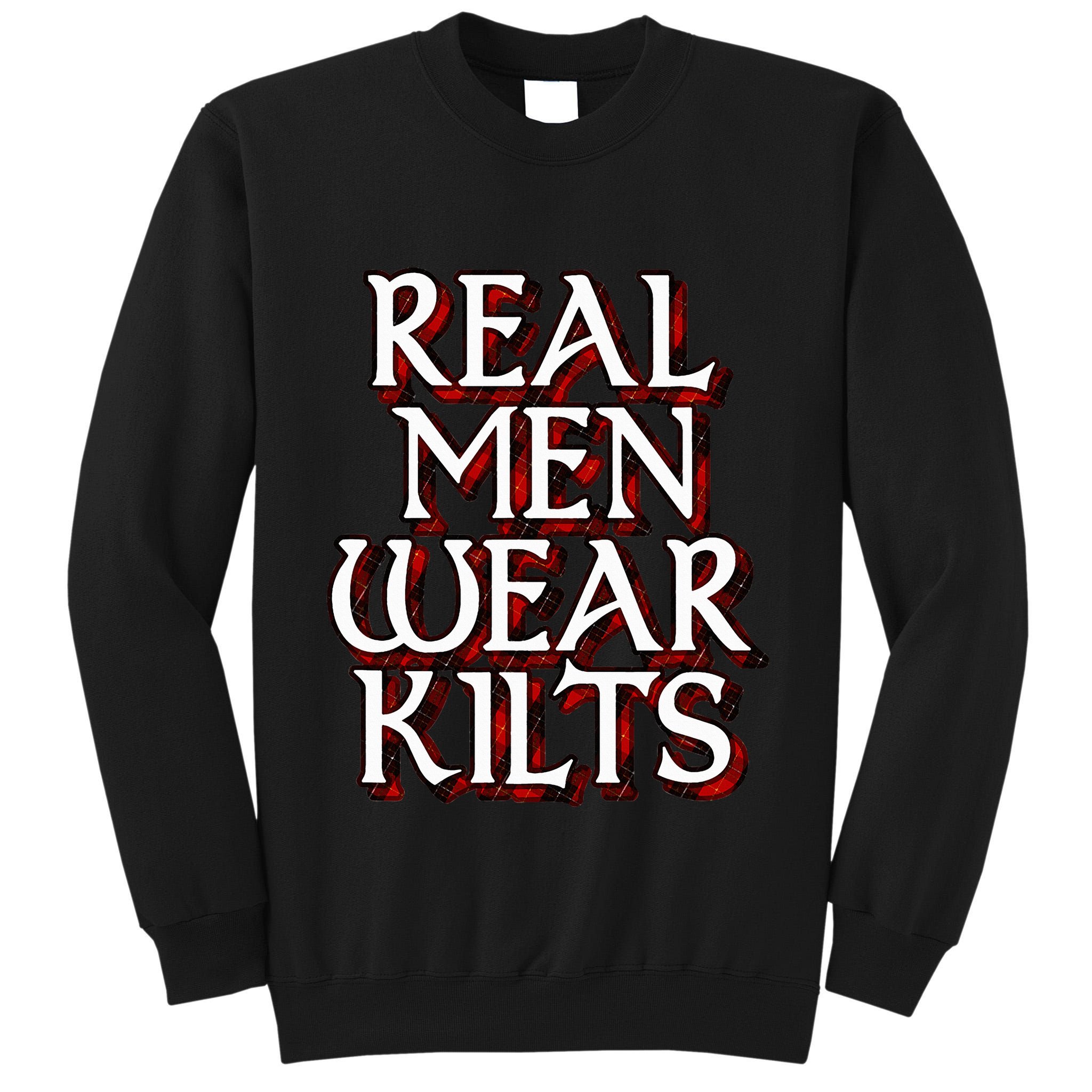Scottish Red Tartan Plaid Real Wear Kilts Tall Sweatshirt
