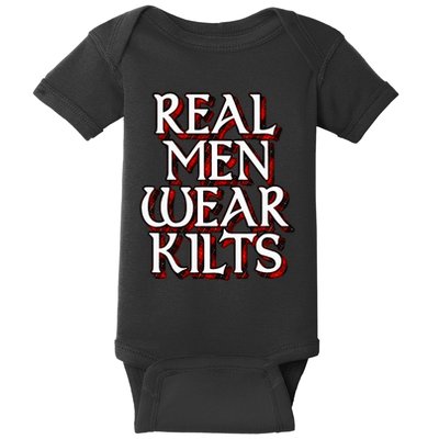 Scottish Red Tartan Plaid Real Wear Kilts Baby Bodysuit