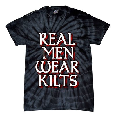 Scottish Red Tartan Plaid Real Wear Kilts Tie-Dye T-Shirt