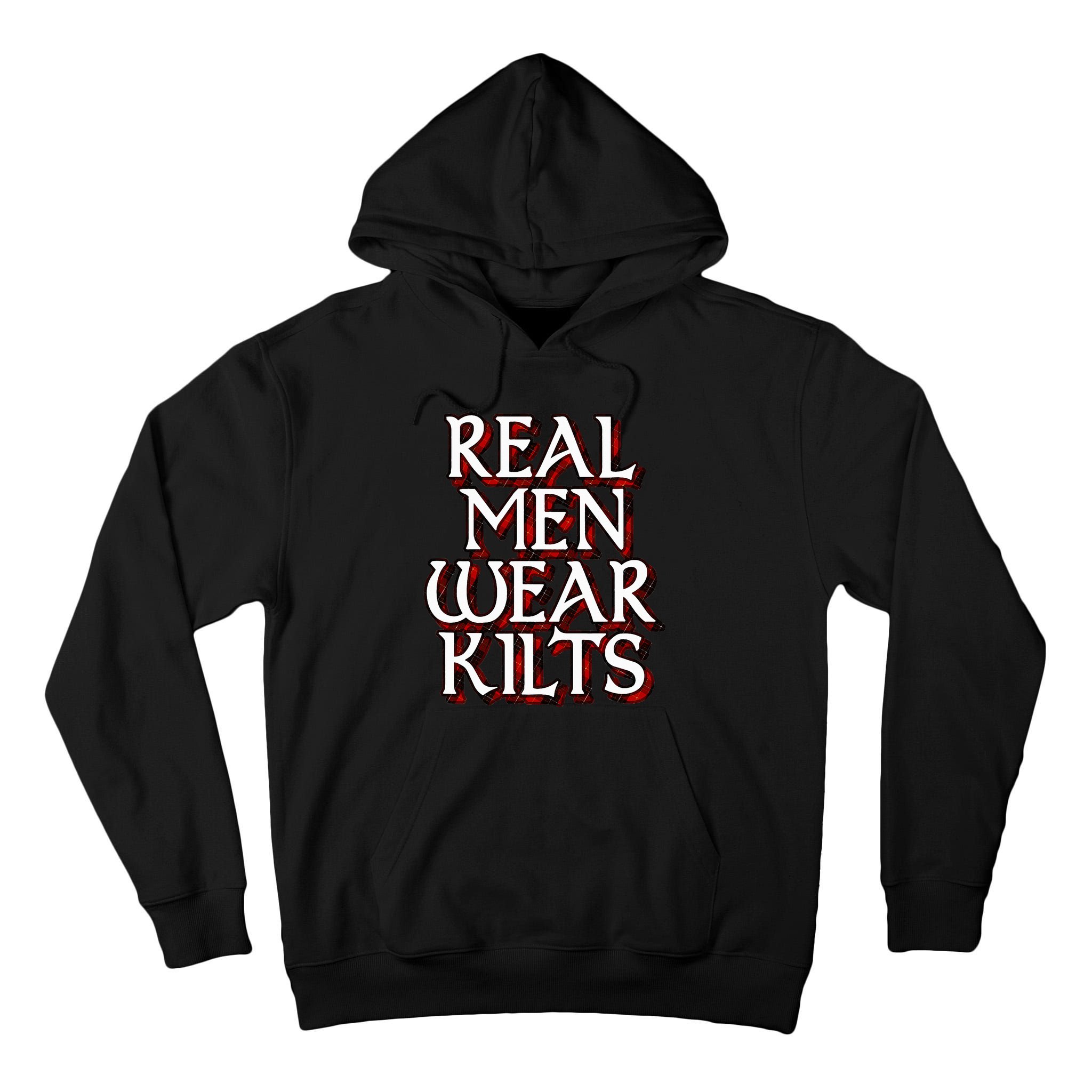 Scottish Red Tartan Plaid Real Wear Kilts Tall Hoodie