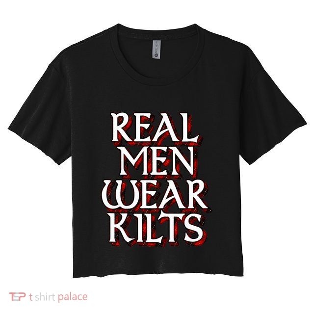 Scottish Red Tartan Plaid Real Wear Kilts Crop Top