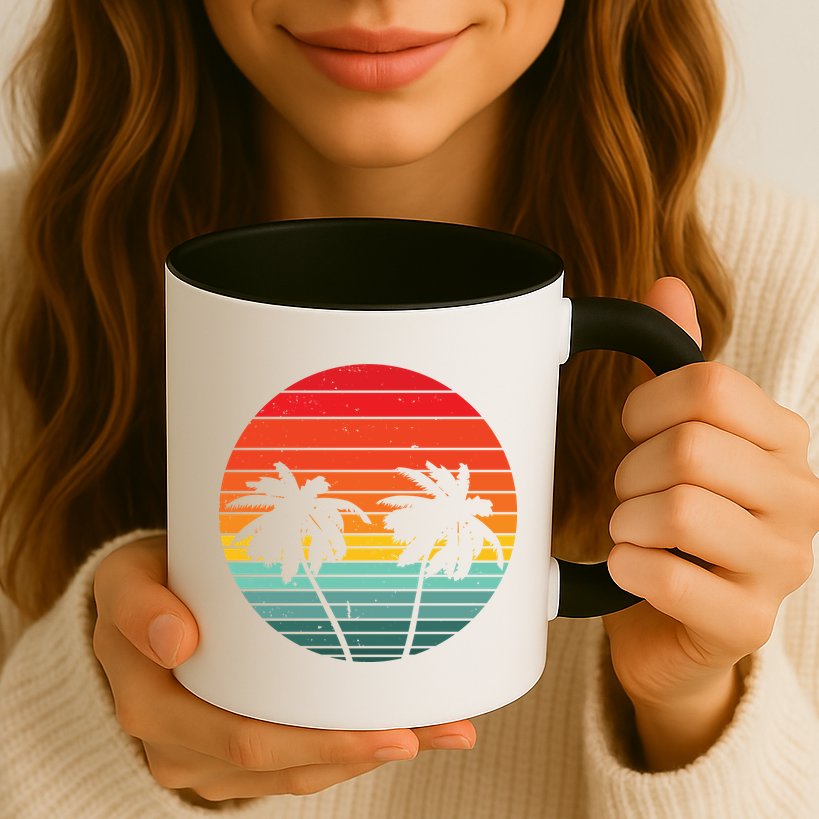 Summer Retro Tropical Sunset Mug