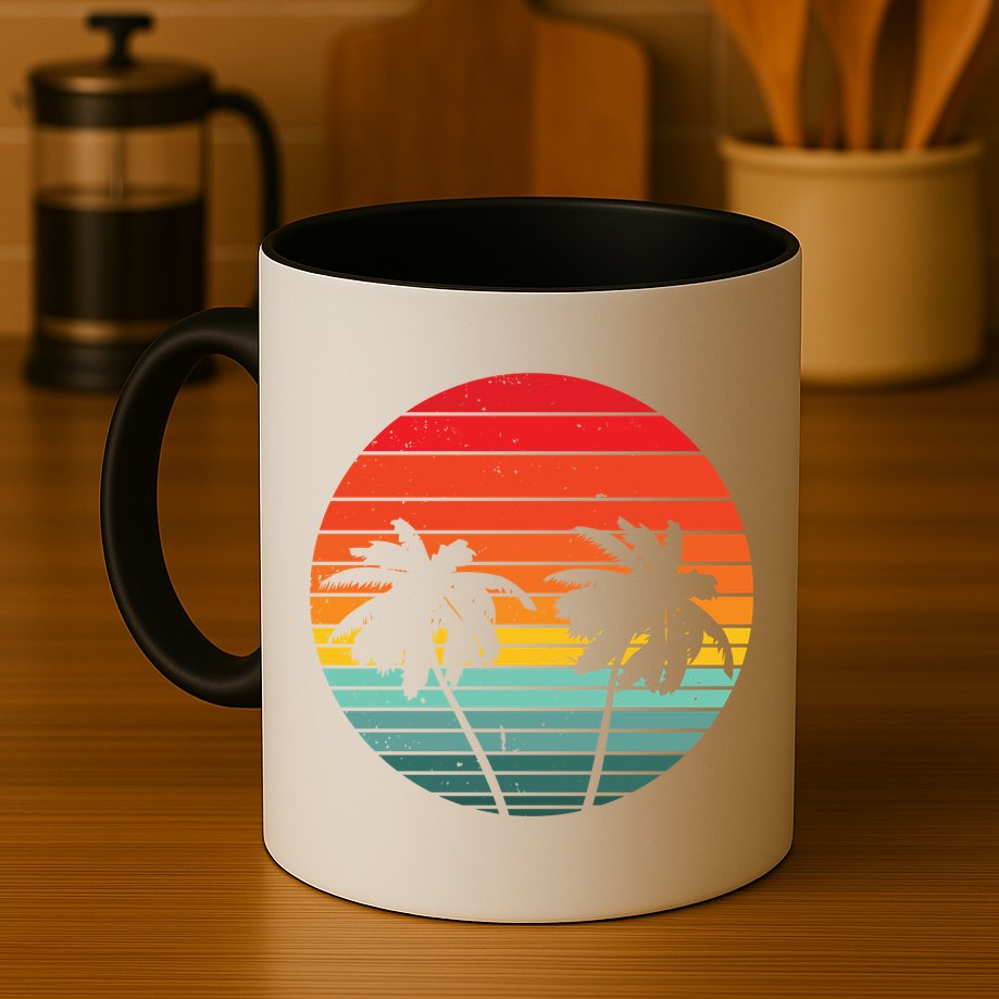 Summer Retro Tropical Sunset Mug
