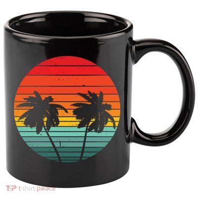 Summer Retro Tropical Sunset 11oz C Handle Ceramic Mug