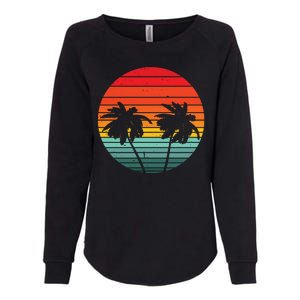 Summer Retro Tropical Sunset Womens California Wash Sweatshirt