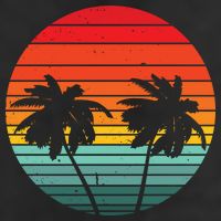 Summer Retro Tropical Sunset Trucker Hat