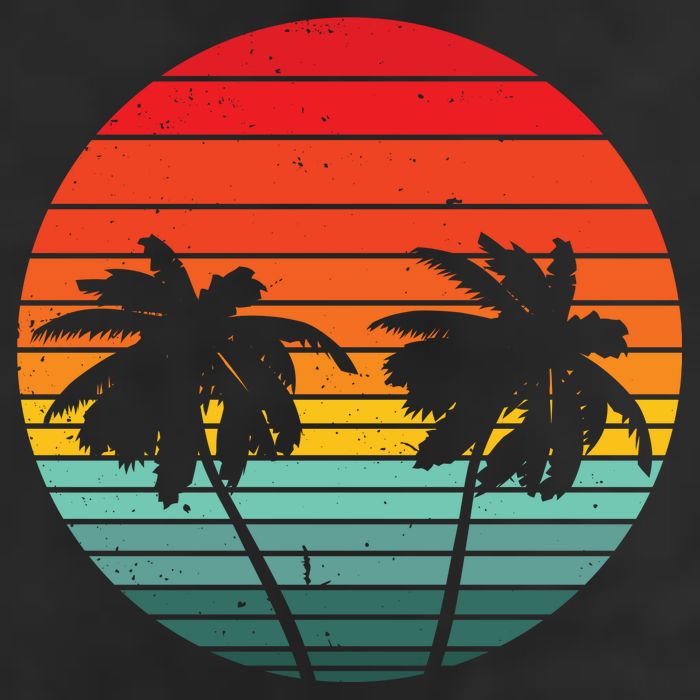 Summer Retro Tropical Sunset Trucker Hat