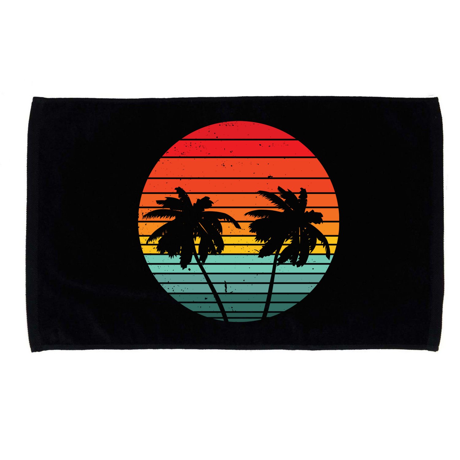 Summer Retro Tropical Sunset Microfiber Hand Towel