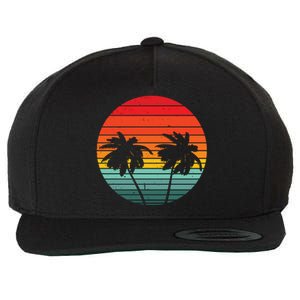 Summer Retro Tropical Sunset Wool Snapback Cap