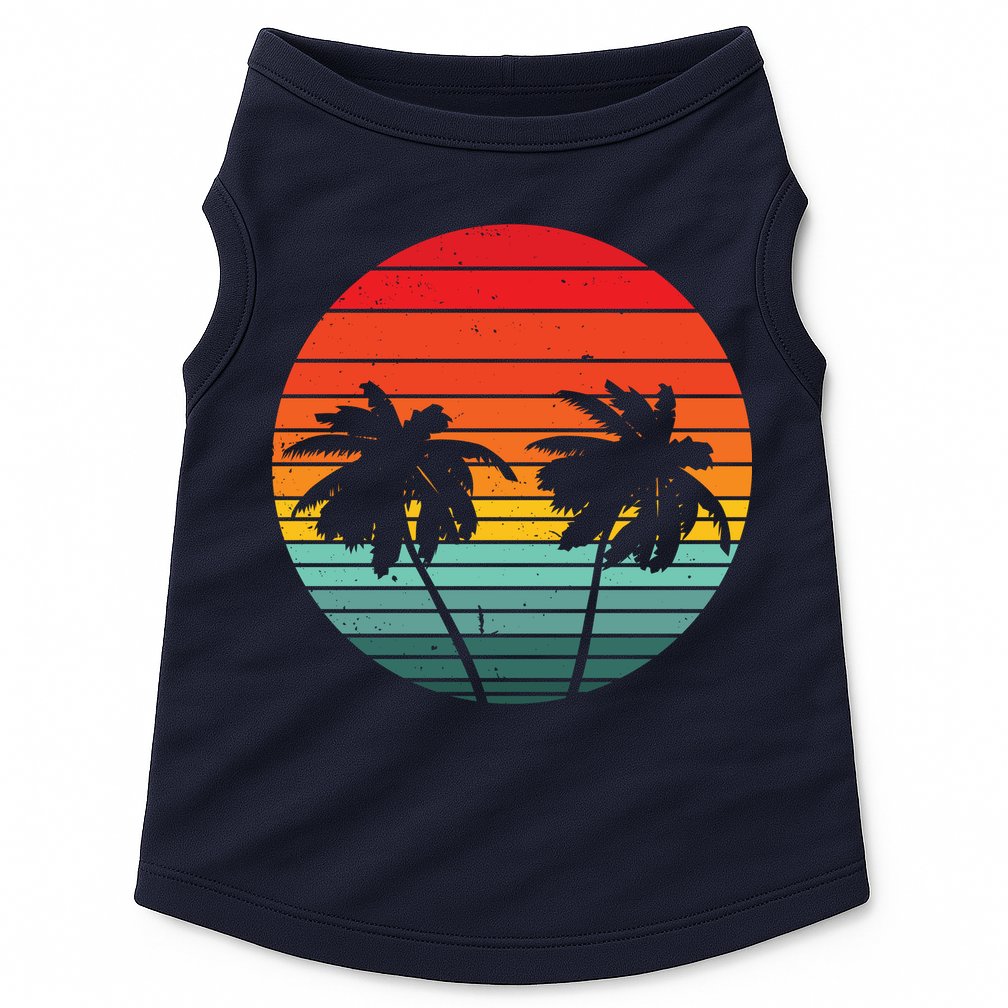 Summer Retro Tropical Sunset Doggie Tank