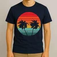 Summer Retro Tropical Sunset T-Shirt