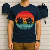 Summer Retro Tropical Sunset T-Shirt
