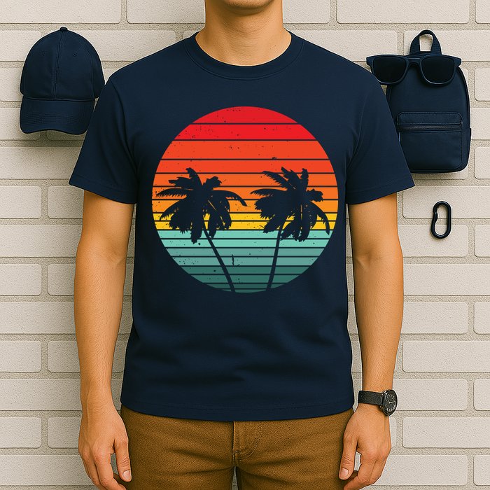 Summer Retro Tropical Sunset T-Shirt